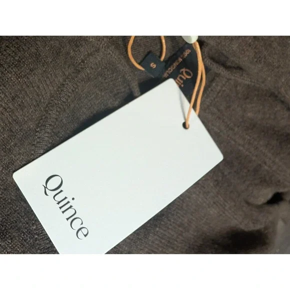 Quince Mongolian Cashmere Full-Zip Hoodie Brown Small LB36478-HYWSCL006 - Picture 4 of 6